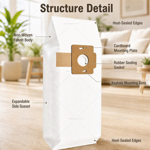Sacs à poussière non tissés de qualité supérieure pour aspirateur à sec CleanMaxs, accessoires de remplacement - Product Image 3