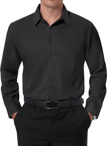 Camisa blanca de manga larga con botones para hombre, traje de negocios informal para el trabajo, ropa sin hierro con cuello antiarrugas, tallas grandes, Primavera - Product Image 2