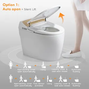 Chinesische Keramik 110 V automatisch offene tanklose einteilige intelligente Toilette zu verkaufen
