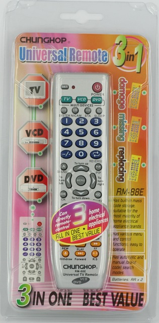 Wholesale Chunghop RM-88E Easily Set up  Master Tv Universal Remote Control Codes with  3 Devices in 1 Remote