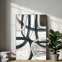 Impression sur toile abstraite minimaliste moderne, lignes noires et blanches, grande taille, encadrée, décoration murale pour la maison