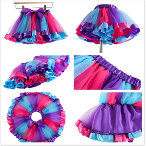 Gonna tutu di garza arcobaleno gonna da <span class=keywords><strong>bambina</strong></span> abito da ballo per bambini abito da principessa gonne tutu per neonati - Product Image 2