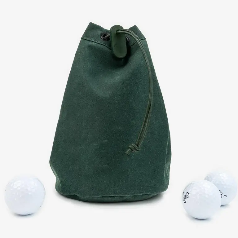 ワックスキャンバス高品質耐久性ゴルフボールバッグ耐久性巾着ゴルフ貴重品ポーチゴルフシャグバッグ