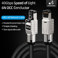 ATAUDIO Câble Ethernet OCC haute fidélité Rj45 Cat8 40Gbps pour la connexion d'un routeur TV portable Équipement HiFi
