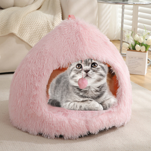 Fabricante al por mayor logotipo personalizado mascota proveedor peluche perro gato cueva cama - Product Image 6