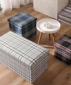 Living Foldable Storage Bins Box Ottoman Container Organizer Cushion Seat - Product Image 1
