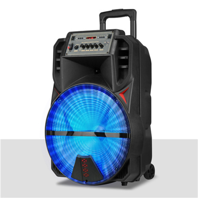Hot Selling Single 15 Inch High Quality Wireless Portable Bluetooth Trolley Plastic Party Speaker for Outdoor Indoor