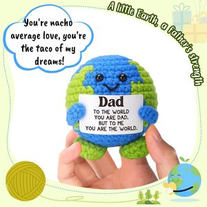 Muñeco de Tierra Tejido a Crochet DAMAI, Peluche de Planeta con Bloques de Color Azul y Verde, Regalo de Cumpleaños, Adorno de Escritorio, Juguete de Globo Terráqueo Tejido - Product Image 4
