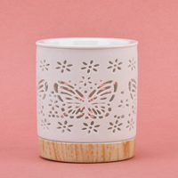 Classique blanc forêt Design aromatique chauffe-bougie parfum cire fond et brûleur à huile chauffe-plat pour diffuseur d'encens et d'aromathérapie