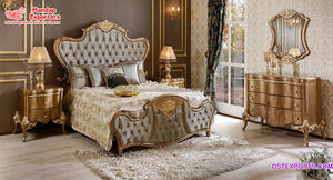 เตียงไม้สักทรงกลมขนาดควีนไซส์ งานแกะสลักหนัก พร้อมโต๊ะข้างเตียง ชุดเฟอร์นิเจอร์ห้องนอนงานฝีมือสุดหรู - Product Image 2