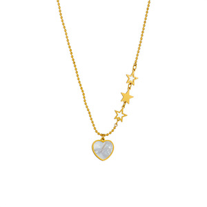 Collier pendentif en acier inoxydable plaqué or 18 carats pour femmes pendentif coeur de style tendance perle coquille <span class=keywords><strong>symbole</strong></span> chrétien fabriqué en Chine - Product Image 5