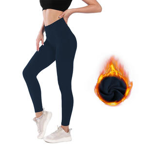 Leggings chauds d'hiver pour femmes Collants en polaire Pantalon à chaussettes en <span class=keywords><strong>laine</strong></span> thermique Bas élastiques et sexy à taille haute Logo personnalisé - Product Image 3