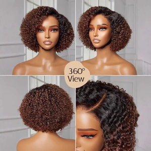 Perruques à dentelle frontale HD Bob tendance les plus vendues, fibre haute température, douce, naturelle, moelleuse, lisse, brésiliennes, vietnamiennes, 10 pouces - Product Image 4