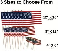 Décorations pour l'événement du Memorial Day, drapeau américain intérieur/extérieur en plastique avec bâton en bois, polyester, pour drapeaux et bannières promotionnels