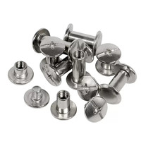 M3 M4 M5 2mm Femelle Mâle En Acier Inoxydable Croix Fendue Dôme Tête Laisse Rivets Reliure Chicago Vis pour Livre Sac À Main