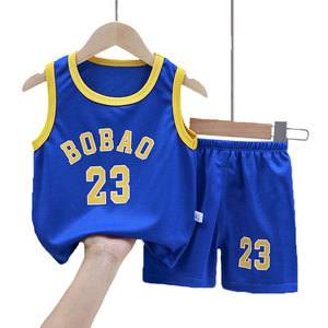 Conjunto de Jersey y Pantalones Cortos de Verano para Niños, Hechos a Medida al por Mayor, Jersey sin Mangas para Niños, Conjunto de Baloncesto Infantil de Alta Calidad - Product Image 2
