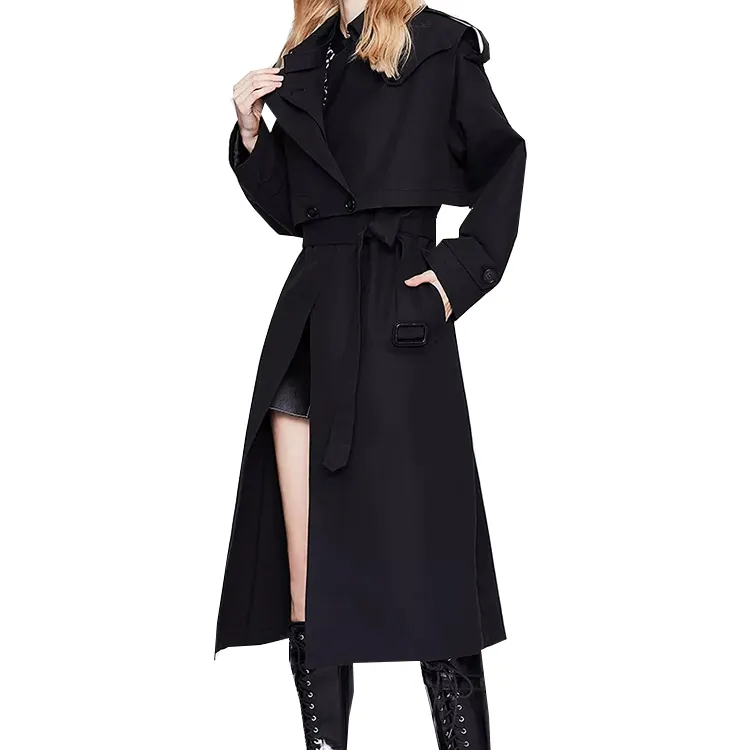 2022 New Style Double Breasted Winter Wool Cashmere Coat Elegant Women Oversize Trench Wool Long Jacket
