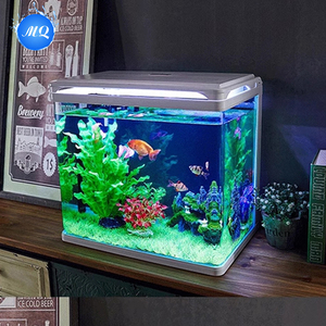 Luxe Mini Desktop <span class=keywords><strong>Aquarium</strong></span> Compact Zelfreinigend Glazen <span class=keywords><strong>Aquarium</strong></span> Met Led-Verlichting Voor Thuis En Kantoor Inclusief Tas Verpakt - Product Image 3