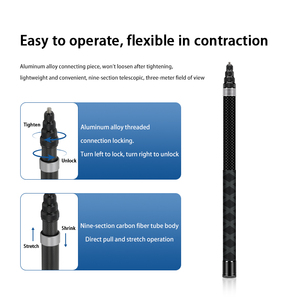 <span class=keywords><strong>Palo</strong></span> de <span class=keywords><strong>Selfie</strong></span> Ajustable Daryoo de 3 m/118 Pulgadas, Varilla Telescópica de Fibra de Carbono <span class=keywords><strong>Invisible</strong></span>, Apto para Cámaras Panorámicas Insta360 X5 - Product Image 3