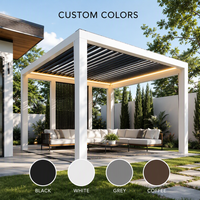 Pergola en aluminium durable avec revêtement en poudre, motorisée, à lames orientables, bioclimatique, imperméable, pour balcon extérieur, jardin, bord de piscine