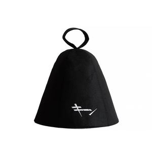 Gorro de Sauna de lana negra con logotipo personalizado Gorro de Sauna de lana para Baño - Product Image 2
