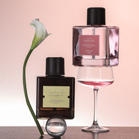 Ensemble diffuseur de parfum en rotin de verre personnalisé de luxe, longue durée, avec bâtonnets d'encens frais