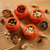 Pot en céramique en forme de kaki, ornement de table, idéal pour la décoration d'automne et comme cadeau. Parfait pour Halloween, Thanksgiving, Noël
