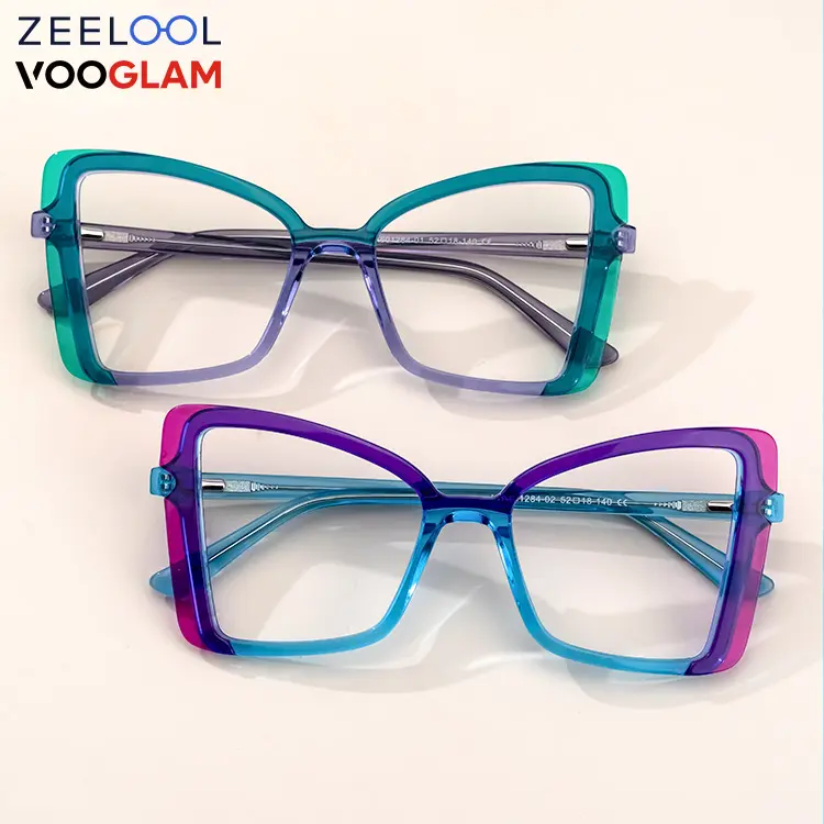 Black Friday Zeelool Vooglam style new arrival purple butterfly blue eyewear frame Acetate cateye glasses Eyeglasses Frames
