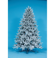 Schneebeflockter Künstlicher Weihnachtsbaum LED PE+PVC Kiefer-Weihnachtsbäume mit Beleuchtung Faltbar für Innen und Außen