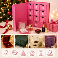 Fabrication d'échantillons de parfum, emballage de luxe en tiroir, emballage cadeau personnalisé en papier, solution d'emballage de collection, boîte de calendrier de l'avent 10 jours