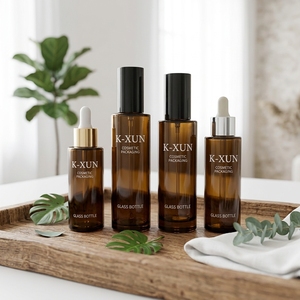 Flacon compte-gouttes en verre ambré de 30 ml pour sérum cosmétique, huile essentielle, emballage avec col en aluminium argenté, pipette, logo personnalisé - Product Image 5