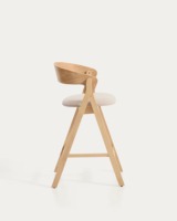 Chaises de bar modernes de style mid-century DISHI, tabourets de bar en bois, design personnalisé, chaise de restaurant avec siège en tissu pour café