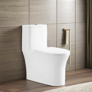 Modern <strong>Round</strong> Design One Piece WC Toilet Dual-Flush Ceramic Water <strong>Closet</strong> with S-Trap Drainage Pattern - Product Image 3