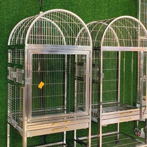 Jaula grande <span class=keywords><strong>de</strong></span> acero inoxidable 304 para pájaros, loro europeo, interior frontal endurecido, nueva jaula grande para pájaros, jaula para loros domésticos - Product Image 1