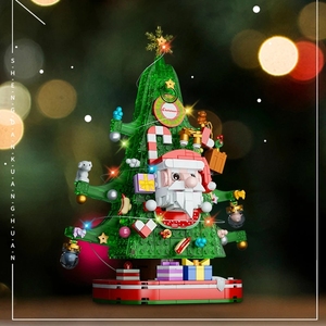 Blocs de construction populaires à assembler soi-même, modèle Père Noë<span class=keywords><strong>l</strong></span>, jouets de Noë<span class=keywords><strong>l</strong></span>, sapin de Noë<span class=keywords><strong>l</strong></span> avec lumières pour enfants MENTORS - Product Image 3