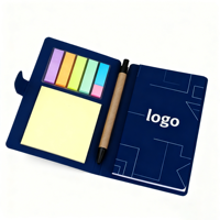 Bloc-notes personnalisé en papier kraft avec bloc-notes adhésifs et stylo, impression de logo