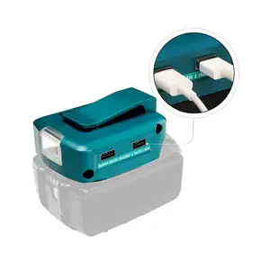 Makita Adp05/adp068 14.4V/18V Lampes de secours à piles au lithium 3W Lampe de travail LED portable 2 * USB DC/12V