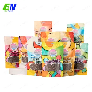 Factory OEM Bolsas De Plastic Stand Up Pouch For Snack Or Dry Food Mylar Smell Proof Plastic Packaging Bag