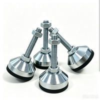 Pieds de nivellement réglables robustes, pied de support de machine chromé avec base en caoutchouc anti-vibration M8 M10 M12 M16