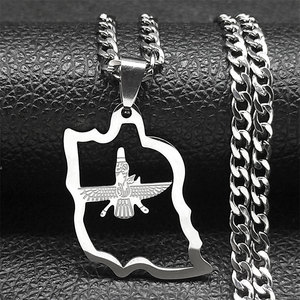 Collar con colgante de moda chapado en oro PVD de 14K y 18K, de acero inoxidable 316L personalizado, joyería fina, collar con mapa de Irán para mujer - Product Image 2