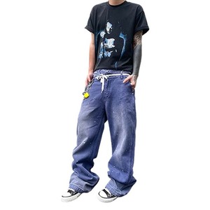 Vêtement Finch personnalisé en détresse lavage à l'acide soleil délavé teinture canard toile violet Cargo travail <span class=keywords><strong>jean</strong></span> droit <span class=keywords><strong>français</strong></span> travail pantalon - Product Image 2
