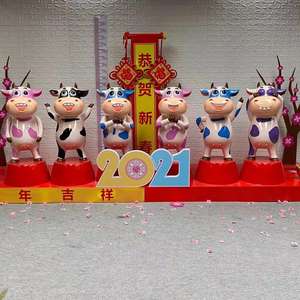 屋外のリビングサイズの庭の装飾等身大のグラスファイバー牛/雄牛/牛の像 - Product Image 5