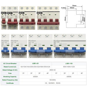 Cnlonqcom ngắt mạch bảo vệ quá áp 2P 400V 6kA 80A <span class=keywords><strong>100A</strong></span> 125A 1 2 <span class=keywords><strong>3</strong></span> 4 cực <span class=keywords><strong>MCB</strong></span> mạch AC loạt - Product Image 2