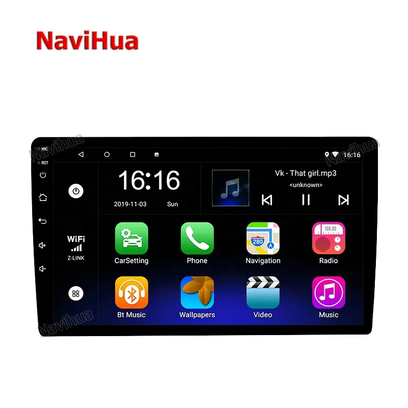 Универсальный автомобильный Dvd-плеер Navihua, автомагнитола на Android, с сенсорным экраном, с поддержкой Full Touch, мультимедиа, видео, <span class=keywords><strong>радио</strong></span>, Gps-навигация, <span class=keywords><strong>аудио</strong></span>
