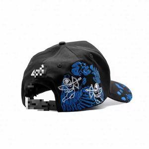 Casquette de baseball 5 panneaux personnalisée de haute qualité, doublée en satin, avec motif à pois brodé en velours et strass, unisexe, vente en gros d'usine - Product Image 5