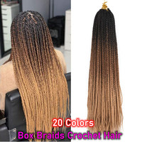 Kanekalon 24 pouces 22 brins 100g Boîte pré-boucle Tresses Prêt Tressé Extension de Cheveux Déesse Crochet Cheveux Tresses enchevêtrement Résistance