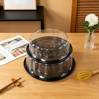 Boîte à gâteau ronde personnalisée avec logo, en plastique, avec couvercle et base, luxe, deux pièces, emballage transparent en dôme pour pâtisserie