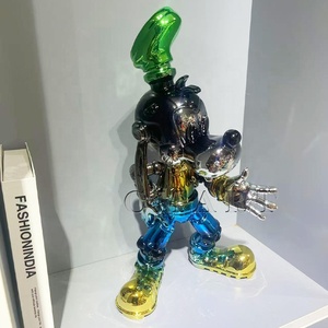 ประติมากรรมสุนัขการ์ตูนไฟเบอร์กลาสชุบโครเมียม รูปทรงขนมหวาน ป๊อปอาร์ต เหมาะสำหรับตกแต่งห้างสรรพสินค้า บ้าน ร้านค้า ประตู บาร์ ของตกแต่งบ้าน สุนัขน่ารัก - Product Image 1