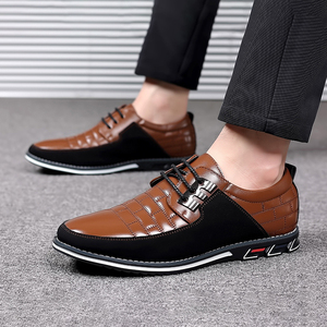 Chaussures décontractées noires pour hommes d'affaires en cuir, légères et à semelle rigide, les plus vendues en gros - Product Image 3