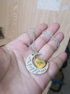 HX021 Yiwu Huilin gioielli Design personalizzato ti amo alla luna e alla luna posteriore a forma di luna e collana a cuore mamma - Product Image 2